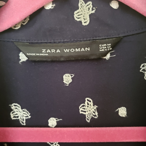 EUC ZARA Embroidered Peplum Blouse - Picture 5 of 10